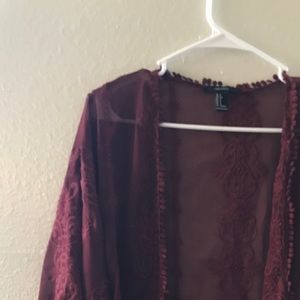 Burgundy kimono